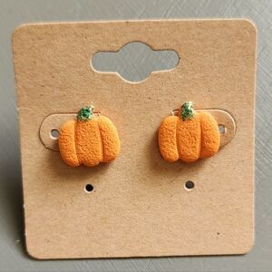 Pumpkin Stud Post Earrings